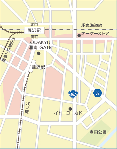 藤沢駅南エリアマップ
