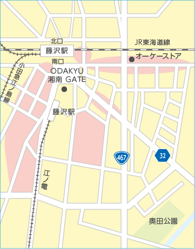 藤沢駅南エリアマップ